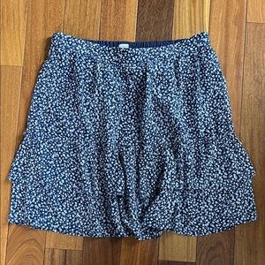 J. Crew Blue and White Floral Skirt medium